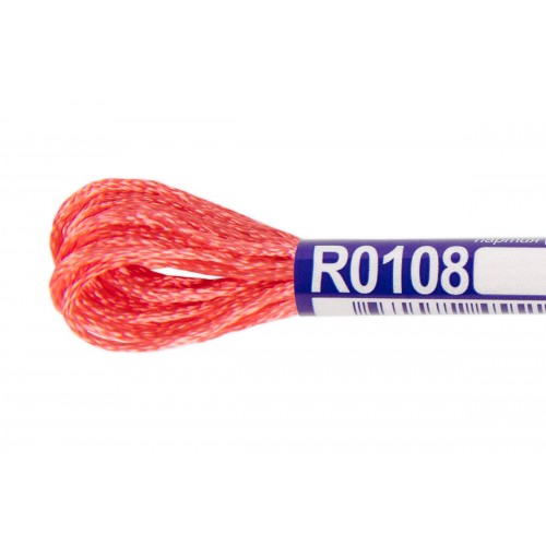 Нитки для вышивания "Gamma"   мулине   100\% вискоза   12 x  8 м R0108 роз.-персик