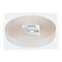 Лента киперная с люрексом   30 мм  TPTL-30   50 м белый-золотистый/white-golden