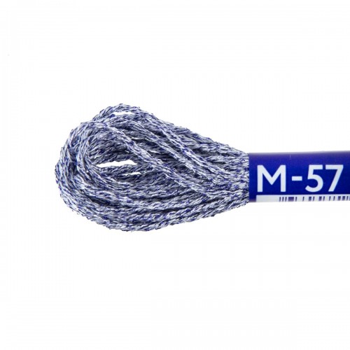 Нитки для вышивания "Gamma"   мулине NM   металлик   100\% полиэстер   12 x  6 м M-57 белый/голубой