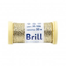Нитки для вышивания "Gamma"   "Brill" мулине М   металлик   100\% полиэстер   5 x  50 м M-106 св.золотистый