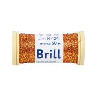 Нитки для вышивания "Gamma"   "Brill" мулине М   металлик   100\% полиэстер   5 x  50 м M-124 золотистый/оранжевый