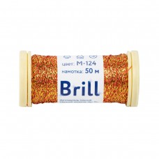 Нитки для вышивания "Gamma"   "Brill" мулине М   металлик   100\% полиэстер   5 x  50 м M-124 золотистый/оранжевый