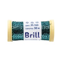 Нитки для вышивания "Gamma"   "Brill" мулине М   металлик   100\% полиэстер   5 x  50 м M-143 черный/бирюзовый