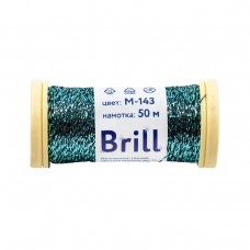Нитки для вышивания "Gamma"   "Brill" мулине М   металлик   100\% полиэстер   5 x  50 м M-143 черный/бирюзовый