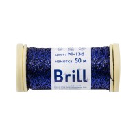 Нитки для вышивания "Gamma"   "Brill" мулине М   металлик   100\% полиэстер   5 x  50 м M-136 черный/синий