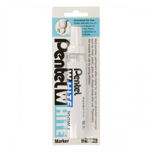 "Pentel"   Маркер перманентный White, белый   5.5 - 6.5 мм   перо скошенное   1 шт. X100WL промышленный белый