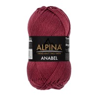 Пряжа ALPINA "ANABEL" 2   100\% мерсеризованный хлопок   10 шт. х  50 г  120 м ± 6 м №315 бордовый