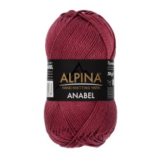 Пряжа ALPINA "ANABEL" 2   100\% мерсеризованный хлопок   10 шт. х  50 г  120 м ± 6 м №315 бордовый