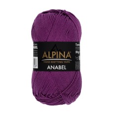 Пряжа ALPINA "ANABEL"   100\% мерсеризованный хлопок   10 шт. х  50 г  120 м ± 6 м №595 фиолетовый