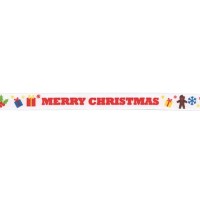 Лента атласная 12 мм ( 1/2 ")  "Gamma"   ALP-125   с рисунком   22.8 м ± 0.5 м T2/001 merry christmas/белый