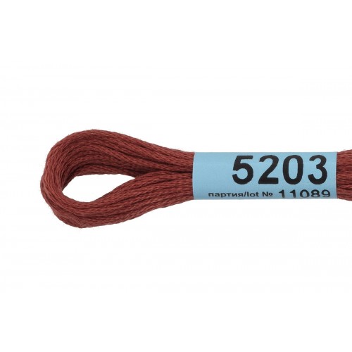 Нитки для вышивания "Gamma"    мулине  ( 3173-6115 )  100\% хлопок   24 x  8 м №5203 коричнево-красный