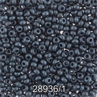 Бисер Чехия круглый 6   10/0   2.3 мм  500 г 28936/1 (Ф447) т.синий мат.