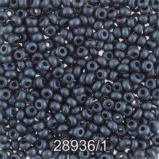 Бисер Чехия круглый 6   10/0   2.3 мм  500 г 28936/1 (Ф447) т.синий мат.