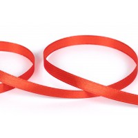 Лента атласная 6 мм ( 1/4 ")  "Gamma"   33 м ± 2 м №522L(18-1564) красный