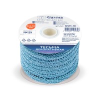 "Gamma"   тесьма декоративная "Шанель"   GSH-10   8.5 -  10 мм  33 м ± 0.5 м №129 голубой