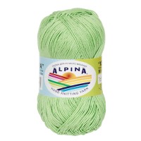 Пряжа ALPINA "XENIA"   100\% мерсеризованный хлопок   10 шт. х  50 г  240 м ± 10 м №128 св.зелёный