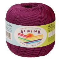 Пряжа ALPINA "LILY" 2   100\% мерсеризованный хлопок   10 шт. х  50 г  175 м ± 5 м №095 фиолетовый