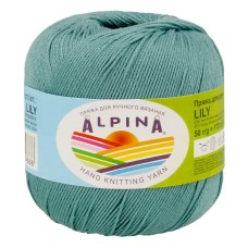 Пряжа ALPINA "LILY"   100\% мерсеризованный хлопок   10 шт. х  50 г  175 м ± 5 м №049 св.бирюзовый