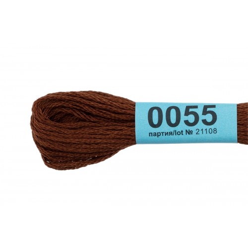 Нитки для вышивания "Gamma"    мулине  ( 0001-0206 )  100\% хлопок   24 x  8 м №0055 шоколадный
