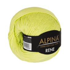 Пряжа ALPINA "RENE"   100\% мерсеризованный хлопок   10 шт. х  50 г  105 м ± 5 м №113 яр.салатовый