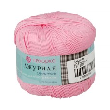 Пряжа Пехорская ПТ "Ажурная"   100\% мерсеризованный хлопок   10 шт. х  50 г  280 м №020 розовый