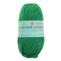 Пряжа Пехорская ПТ "Классический хлопок"   100\% мерсеризованный хлопок   5 шт. х  100 г  250 м №480 яр.зелень