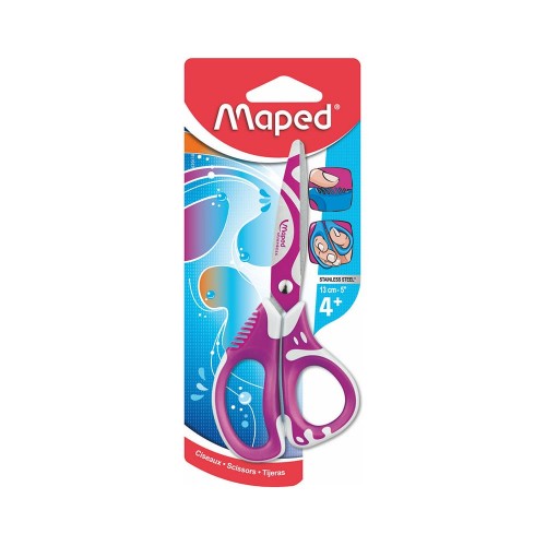 "Maped"   Ножницы асимметричные   130 мм  65 мм 670110 ZENOA FIT  с декоративным покрытием, обрезиненные ручки с системой "антишок"