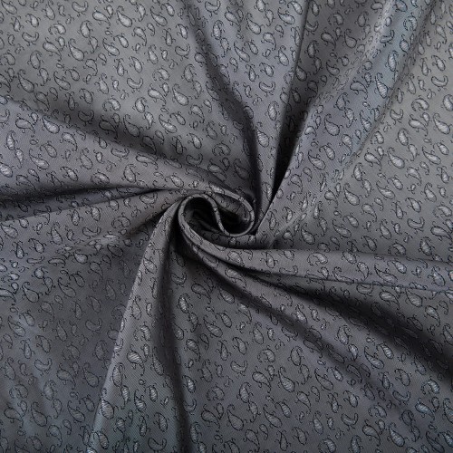 Ткань подкладочная "Gamma"   Taffeta с рисунком   JTR   52\% полиэстер, 48\% вискоза   145 см ± 2 см №138 серый (огурцы)