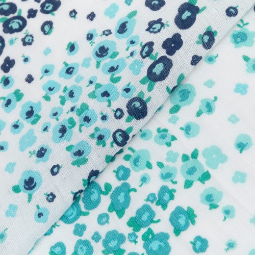 Ткань "PEPPY"   Ткань муслиновая   ФАСОВКА   EMBRACE   100\% хлопок   100 х  125 см  Shannon Fabrics floral fields teal