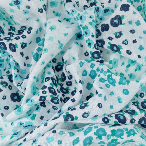 Ткань "PEPPY"   Ткань муслиновая   ФАСОВКА   EMBRACE   100\% хлопок   100 х  125 см  Shannon Fabrics floral fields teal