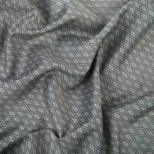 Ткань подкладочная "Gamma"   Taffeta с рисунком   JTR   52\% полиэстер, 48\% вискоза   145 см ± 2 см №061 св.серо-черный (ромб)