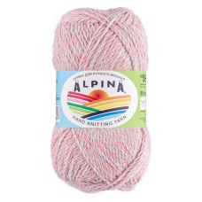 Пряжа ALPINA "SHEBBY"   100\% хлопок   10 шт. х  50 г  150 м ± 7 м  СК/Распродажа №08 коралловый-голубой