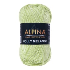 Пряжа ALPINA "HOLLY MELANGE"   100\% мерсеризованный хлопок   10 шт. х  50 г  200 м ± 10 м №03 зеленый/св.зеленый