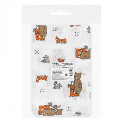 Ткань "PEPPY"   Ткань муслиновая   ФАСОВКА   EMBRACE   100\% хлопок   100 х  125 см  Shannon Fabrics emcritterromp sand