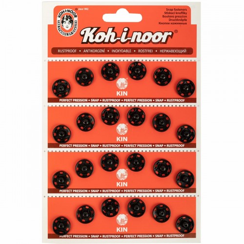 Кнопка пришивная "KOH-I-NOOR"   10 (KIN1000 №5)   металл  d 14 мм  4 x  6 шт. черный