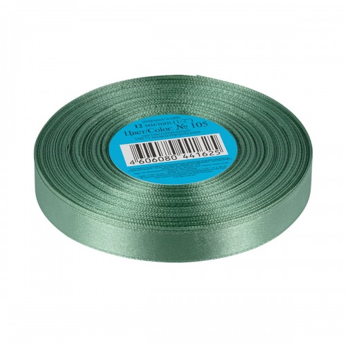 Лента атласная 12 мм ( 1/2 ")  "Gamma"   33 м ± 2 м №105 зеленый