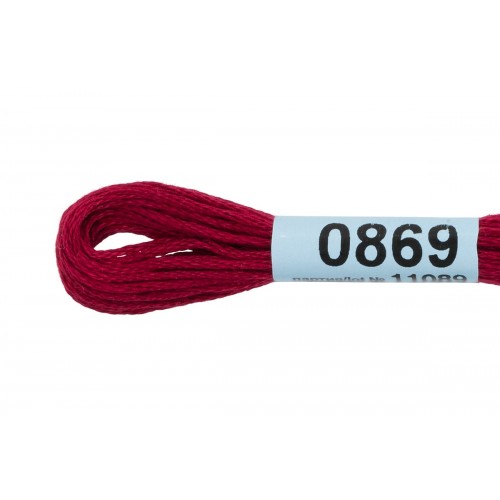 Нитки для вышивания "Gamma"    мулине  ( 0820-3070 )  100\% хлопок   24 x  8 м №0869 вишневый