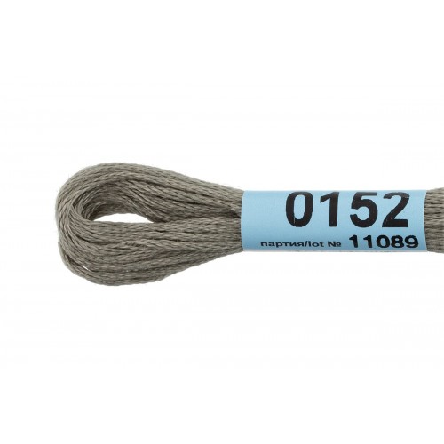 Нитки для вышивания "Gamma"    мулине  ( 0001-0206 )  100\% хлопок   24 x  8 м №0152 серый