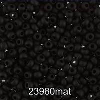 Бисер Чехия круглый 3   10/0   2.3 мм  500 г 23980 mat (Ф632) черный мат.