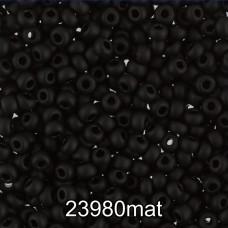 Бисер Чехия круглый 3   10/0   2.3 мм  500 г 23980 mat (Ф632) черный мат.
