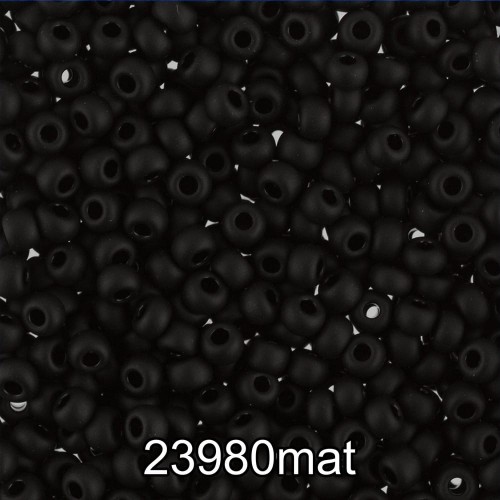 Бисер Чехия круглый 3   10/0   2.3 мм  500 г 23980 mat (Ф632) черный мат.
