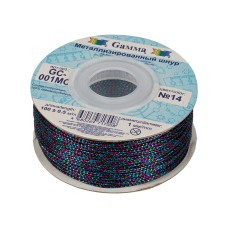 Шнур "Gamma"   1 мм  GC-001MC   цв. метал.   100 м ± 0.5 м №14 голубой фиолетовый зеленый