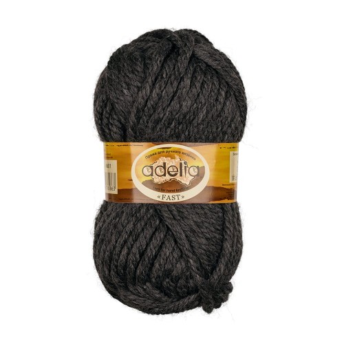 Пряжа ADELIA "FAST"   78\% акрил, 22\% шерсть   3 шт. х  150 г  45 м ± 2 м №01 ЧЕРНЫЙ