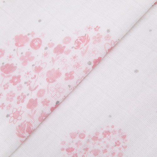 Ткань "PEPPY"   Ткань муслиновая   ФАСОВКА   EMBRACE METALLIC   100\% хлопок   100 х  125 см ± 2 см  Shannon Fabrics emmsweetheart blush/silver