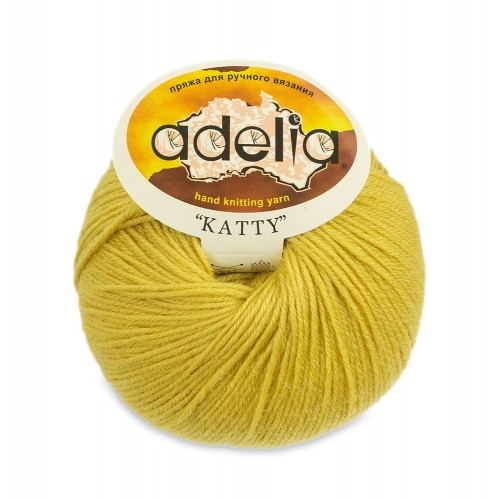 Пряжа ADELIA "KATTY"   100\% шерсть   10 шт. х  50 г  150 м ± 10 м №19 горчичный