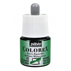 Краска акварель "PEBEO"   акварельные чернила Colorex   45 мл 341-043 зеленый мох
