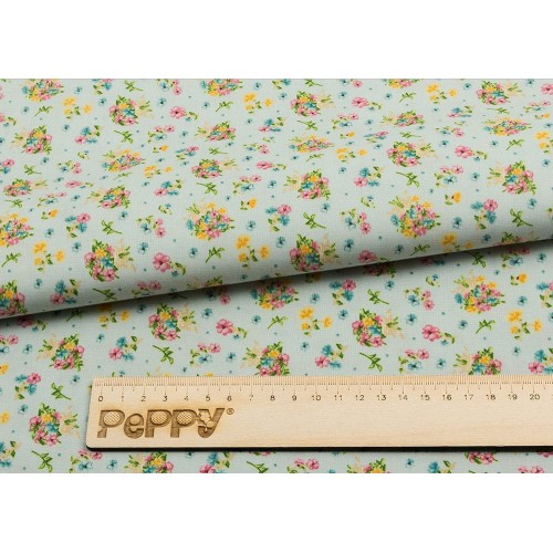 Ткань для пэчворка PEPPY   НЕЖНАЯ ИСТОРИЯ   ФАСОВКА   50 x 55 см  146 г/кв.м ± 5   100\% хлопок НИ-08 голубой