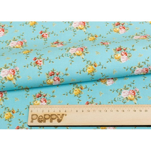 Ткань для пэчворка PEPPY   ВЕРСАЛЬСКИЕ САДЫ   ФАСОВКА   50 x 55 см  146 г/кв.м ± 5   100\% хлопок ВС-02 голубой