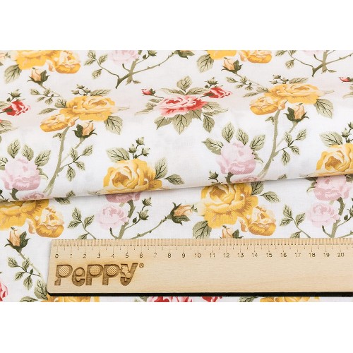 Ткань для пэчворка PEPPY   ВЕРСАЛЬСКИЕ САДЫ   ФАСОВКА   50 x 55 см  146 г/кв.м ± 5   100\% хлопок ВС-15 белый