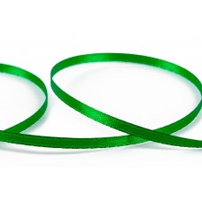 Лента атласная 3 мм ( 1/8 ")  "Gamma"   AL-3P   двухстор.   91.4 м №019 зеленый